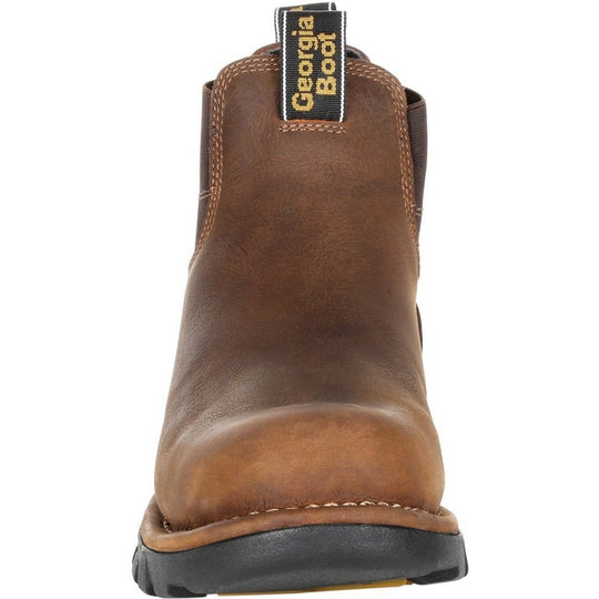 Georgia Men's Eagle One Soft Toe Waterproof Chelsea Work Boot - Brown - GB00315 - Overlook Boots