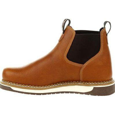 Georgia Men's Amped Lightweight Wedge Soft Toe Chelsea Work Boot - Brown - GB00346 - Overlook Boots