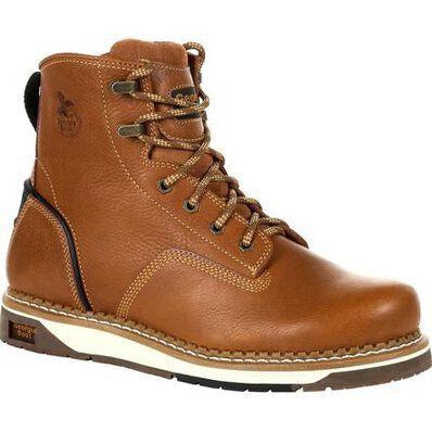 Georgia Men's Amped Lightweight Wedge Soft Toe Work Boot - Brown - GB00347 7 / Medium / Brown - Overlook Boots