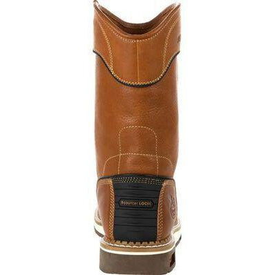 Georgia Men's Amped Lightweight Wedge Pull-On Soft Toe Work Boot - Brown - GB00349 - Overlook Boots