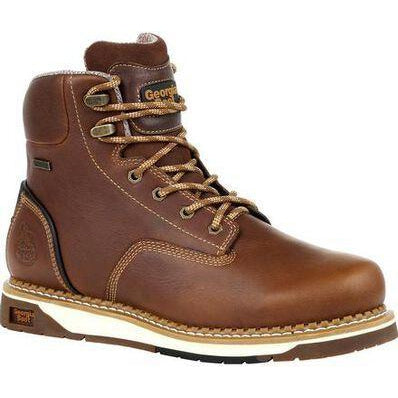 Georgia Men's Amped Lightweight Wedge Steel Toe Waterproof Work Boot - Brown - GB00351 7 / Medium / Brown - Overlook Boots
