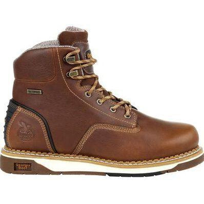 Georgia Men's Amped Lightweight Wedge Steel Toe Waterproof Work Boot - Brown - GB00351 - Overlook Boots