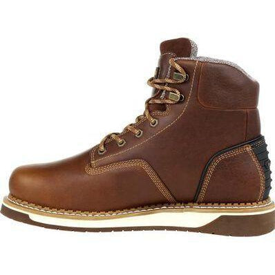 Georgia Men's Amped Lightweight Wedge Steel Toe Waterproof Work Boot - Brown - GB00351 - Overlook Boots