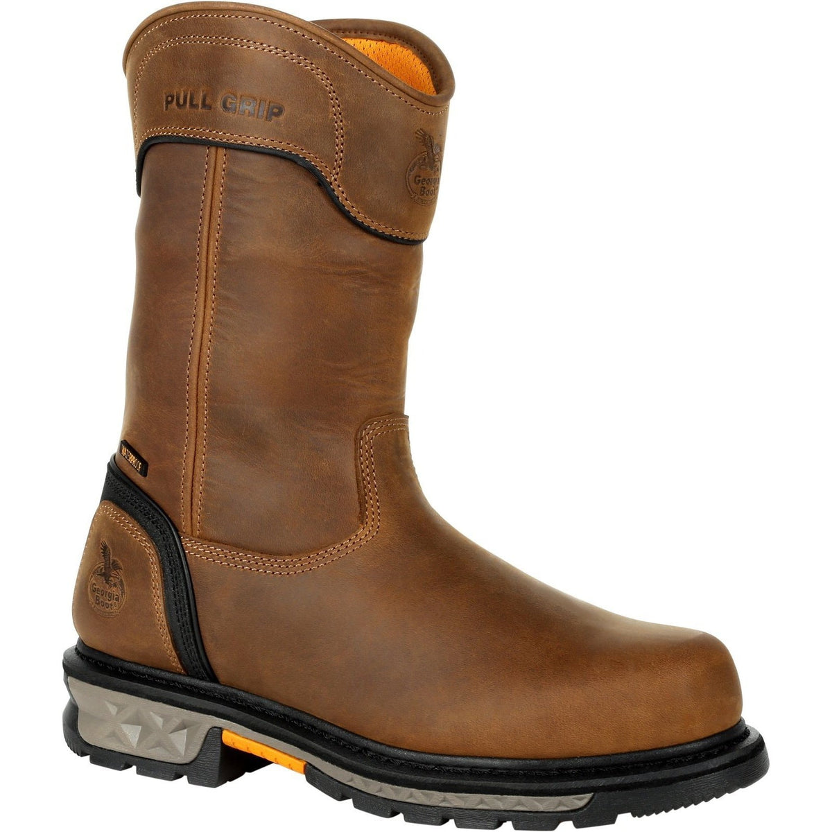 Georgia Men's Carbo-Tec LTX 11" Composite Toe Waterproof Pull-On Work Boot- GB00394 8 / Medium / Brown - Overlook Boots
