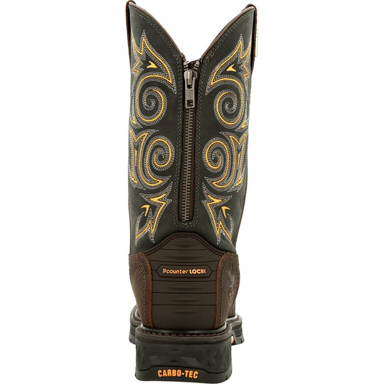 Georgia Men's Carbo-Tec Lightweight 11" Steel Toe Western Work Boot Brown- GB00437 - Overlook Boots