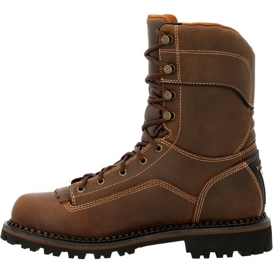 Georgia Men's Amped Lightweight Low Heel Logger 9" Soft Toe Waterproof Work Boot- GB00472 - Overlook Boots