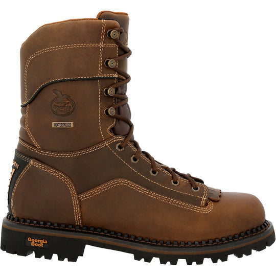 Georgia Men's Amped Lightweight Low Heel Logger 9" Soft Toe Waterproof Work Boot- GB00472 - Overlook Boots