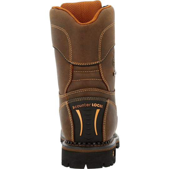 Georgia Men's Amped Lightweight Low Heel Logger 9" Composite Toe Waterproof Work Boot- GB00473 - Overlook Boots