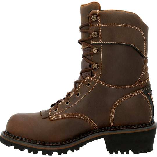 Georgia Men's Amped Lightweight Logger 9" Composite Toe Waterproof 600G Ins Work Boot- GB00491 - Overlook Boots