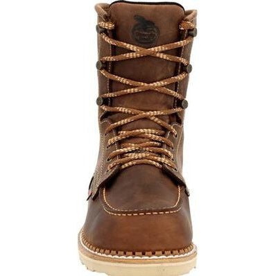 Georgia Men's Wedge 8" Waterproof Soft Toe Slip Resistant Work Boot -Brown- GB00532 - Overlook Boots