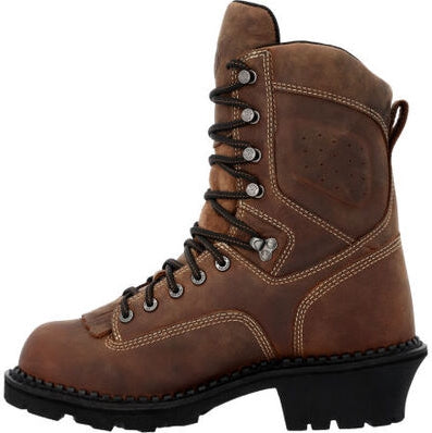 Georgia Men's Usa Logger 9" Waterproof Composite Toe Work Boot - Crazy Horse - GB00540 - Overlook Boots