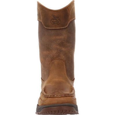 Georgia Men's Athens Superlyte 11" Waterproof Pull On Work Boot -Brown- GB00549 - Overlook Boots
