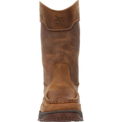 Georgia Men's Athens Superlyte Waterproof Pull On Alloy Toe Work Boot -Brown- GB00550 - Overlook Boots