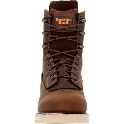Georgia Men's Amp Lt Wedge 8" Soft Toe Waterproof Work Boot -Brown- GB00593 - Overlook Boots