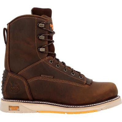 Georgia Men's Amp Lt Wedge 8" Soft Toe Waterproof Work Boot -Brown- GB00593 7 / Medium / Brown - Overlook Boots