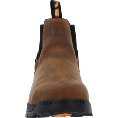 Georgia Men's TBD 5" Soft Toe Waterproof Chelsea Work Boot -Brown- GB00599 - Overlook Boots