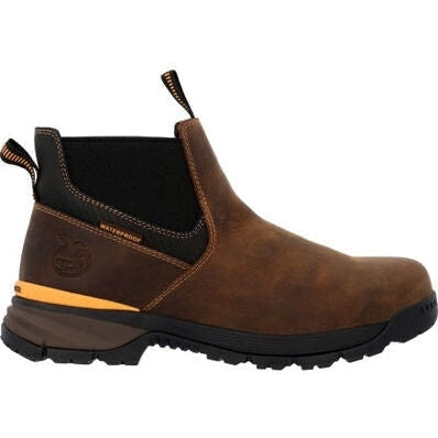 Georgia Men's TBD 5" Soft Toe Waterproof Chelsea Work Boot -Brown- GB00599 - Overlook Boots