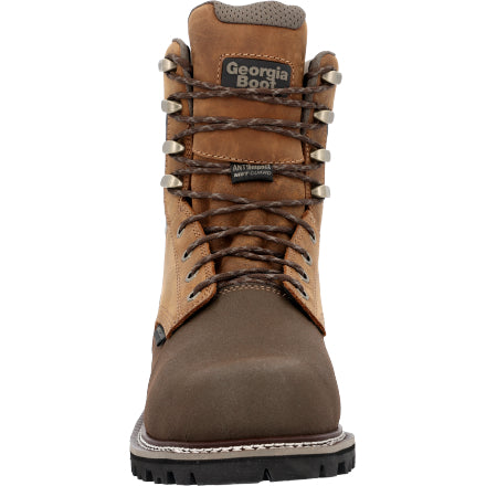 Georgia Men's Brute 8" Composite Toe Waterproof Met Guard Work Boot - Brown - GB00643 - Overlook Boots