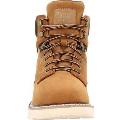 Georgia Men's Core 37 6" Soft Toe Waterproof Slip Resistant Wedge Work Boot -Brown- GB00665 - Overlook Boots
