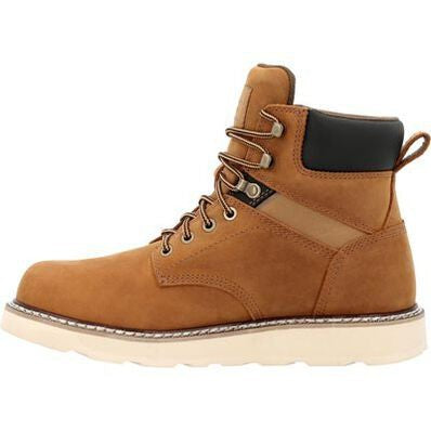 Georgia Men's Core 37 6" Soft Toe Waterproof Slip Resistant Wedge Work Boot -Brown- GB00665 - Overlook Boots