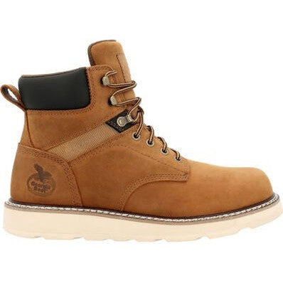 Georgia Men's Core 37 6" Soft Toe Waterproof Slip Resistant Wedge Work Boot -Brown- GB00665 - Overlook Boots