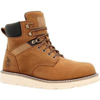 Georgia Men's Core 37 6" Soft Toe Waterproof Slip Resistant Wedge Work Boot -Brown- GB00665 7 / Medium / Brown - Overlook Boots