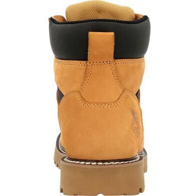 Georgia Men's Core 37 6" Steel Toe Waterproof Lace-Up Work Boot Wheat- GB00673 - Overlook Boots