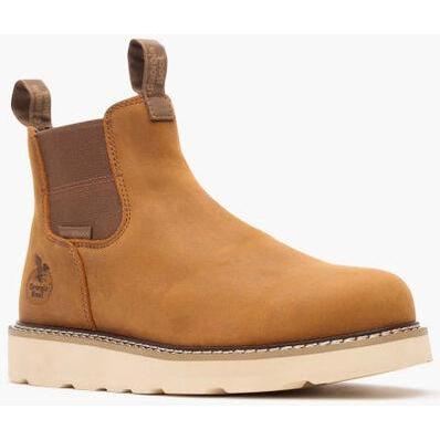 Georgia Men's Core 37 6" Soft Toe Waterproof Chelsea Work Boot - Barracuda - GB00694 7 / Medium / Gold - Overlook Boots