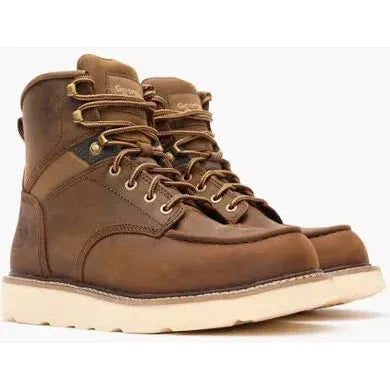Georgia Men's Core 37 6" Steel Toe Wedge Work Boot - Brown - GB00697 - Overlook Boots