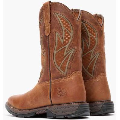 Georgia Men's Carbo Tec Flx 11" Pull On Insulkul Western Work Boot - Brown - GB00702 - Overlook Boots