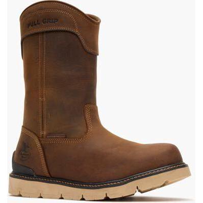 Georgia Men's Carbon Flex 11" Soft Toe Waterproof Pull On Wedge Work Boot - Brown - GB00715 7 / Medium / Brown - Overlook Boots