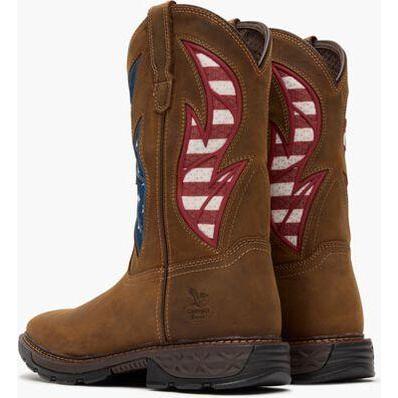 Georgia Men's Carbo Tec Flx 11" Square Toe Patriotic Western Work Boot - Brown - GB00721 - Overlook Boots
