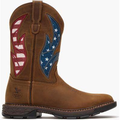 Georgia Men's Carbo Tec Flx 11" Square Toe Patriotic Western Work Boot - Brown - GB00721 - Overlook Boots