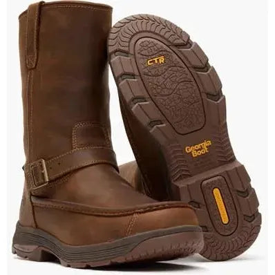 Georgia Men's Athens SuperLyte 11" Soft Toe Wellington Work Boot - Brown - GB00723 - Overlook Boots