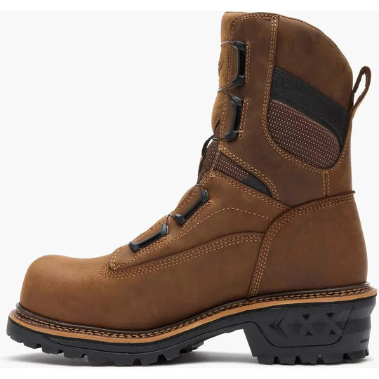 Georgia Men's LTX Logger 9" Comp Toe Waterproof BOA Work Boot- Brown- GB00732 - Overlook Boots
