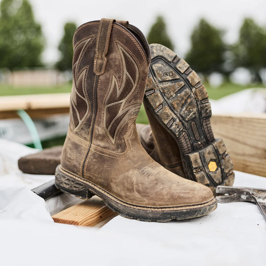 Georgia Men's Carbo-Tec FLX 11" Pull On Work Boot- Brown- GB00734 - Overlook Boots