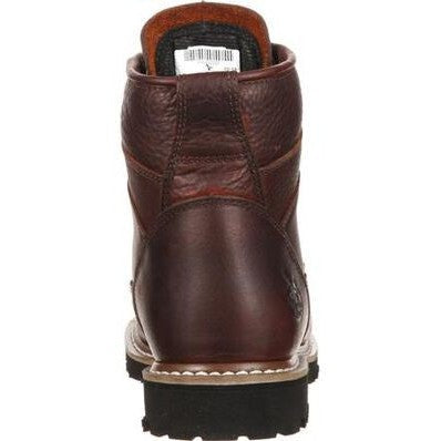 Georgia Men's Logger 6" Soft Toe Waterproof Lace-To-Toe Work Boot- Chocolate- GBOT052 - Overlook Boots
