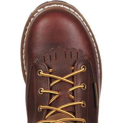 Georgia Men's Logger 6" Soft Toe Waterproof Lace-To-Toe Work Boot- Chocolate- GBOT052 - Overlook Boots