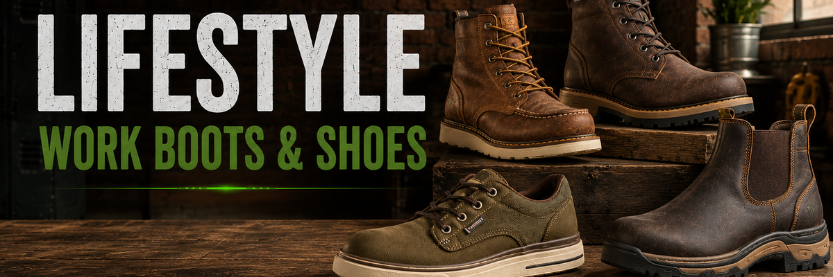 Casual leather boots and low-cut lifestyle shoes.