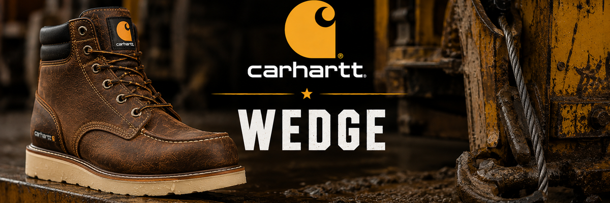 Carhartt Wedge Sole Work Boots with flat wedge-style outsoles