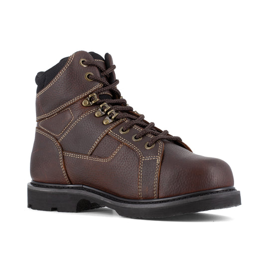 Iron Age Men's Groundbreaker 6" Steel Toe CushGuard Metguard Work Boot - Brown - IA5021 7 / Medium / Dark Brown - Overlook Boots