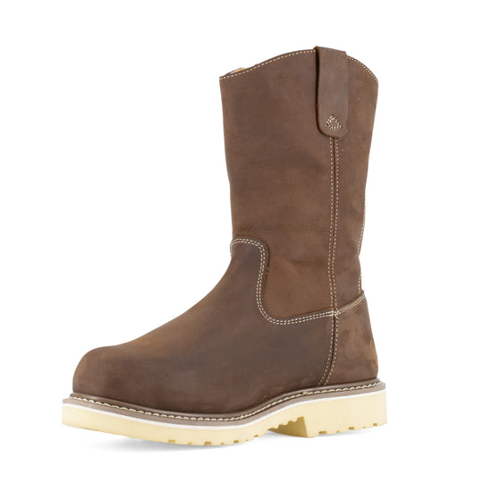 Iron Age Men's Solidifier 11" Composite Toe Cushguard Met Guard Wellington Work Boot - Brown - IA5092 - Overlook Boots