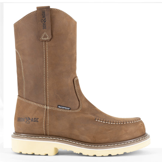 Iron Age Men's Solidifier 11" Composite Toe Moc Toe Waterproof Wellington Work Boot - Brown - IA5093 - Overlook Boots