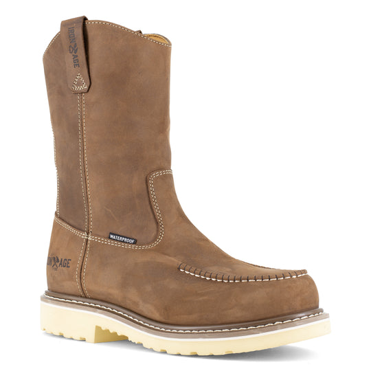 Iron Age Men's Solidifier 11" Composite Toe Moc Toe Waterproof Wellington Work Boot - Brown - IA5093 7 / Medium / Brown - Overlook Boots