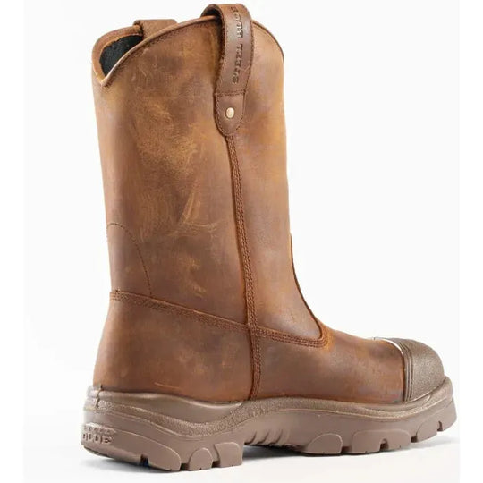 Steel Blue Men's Heeler Scuff 10" Steel Toe WP Work Boot- Brown- 812965 - Overlook Boots