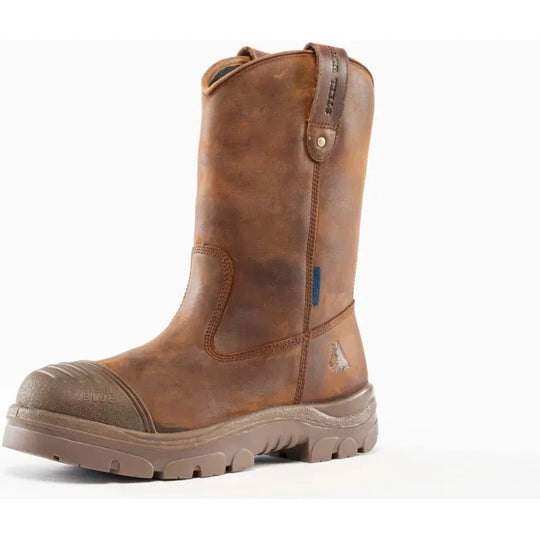Steel Blue Men's Heeler Scuff 10" Steel Toe WP Work Boot- Brown- 812965 - Overlook Boots