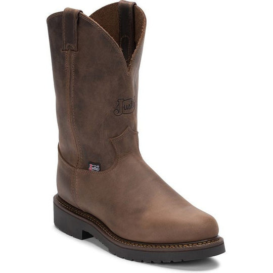 Justin Men's Balusters 11" Slip Resistant Work Boot - Bay Gaucho Brown - 4444 - Overlook Boots