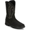 Justin Men's Nitread 11" Composite Toe Waterproof Slip Resistant Pull On Work Boot - Black - CR3208 7 / Medium / Black - Overlook Boots