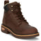 Justin Men's Resistor 6" Waterproof Lace Up Slip Resistant Western Work Boot - Hickory Brown - CR401 8 / Medium / Brown - Overlook Boots
