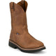 Justin Men's Ames 11" Steel Toe Western Work Boot - HL4223 7 / Medium / Brown - Overlook Boots